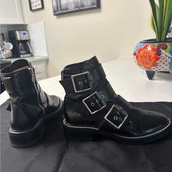 rag & bone Black Triple Buckle Combat Boots - Picture 8 of 10